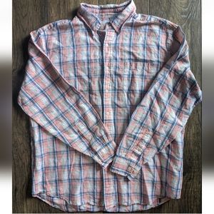 Southern Tide Mens Classic Fit XL Orange & Blue Plaid Button Down Long Sleeve.